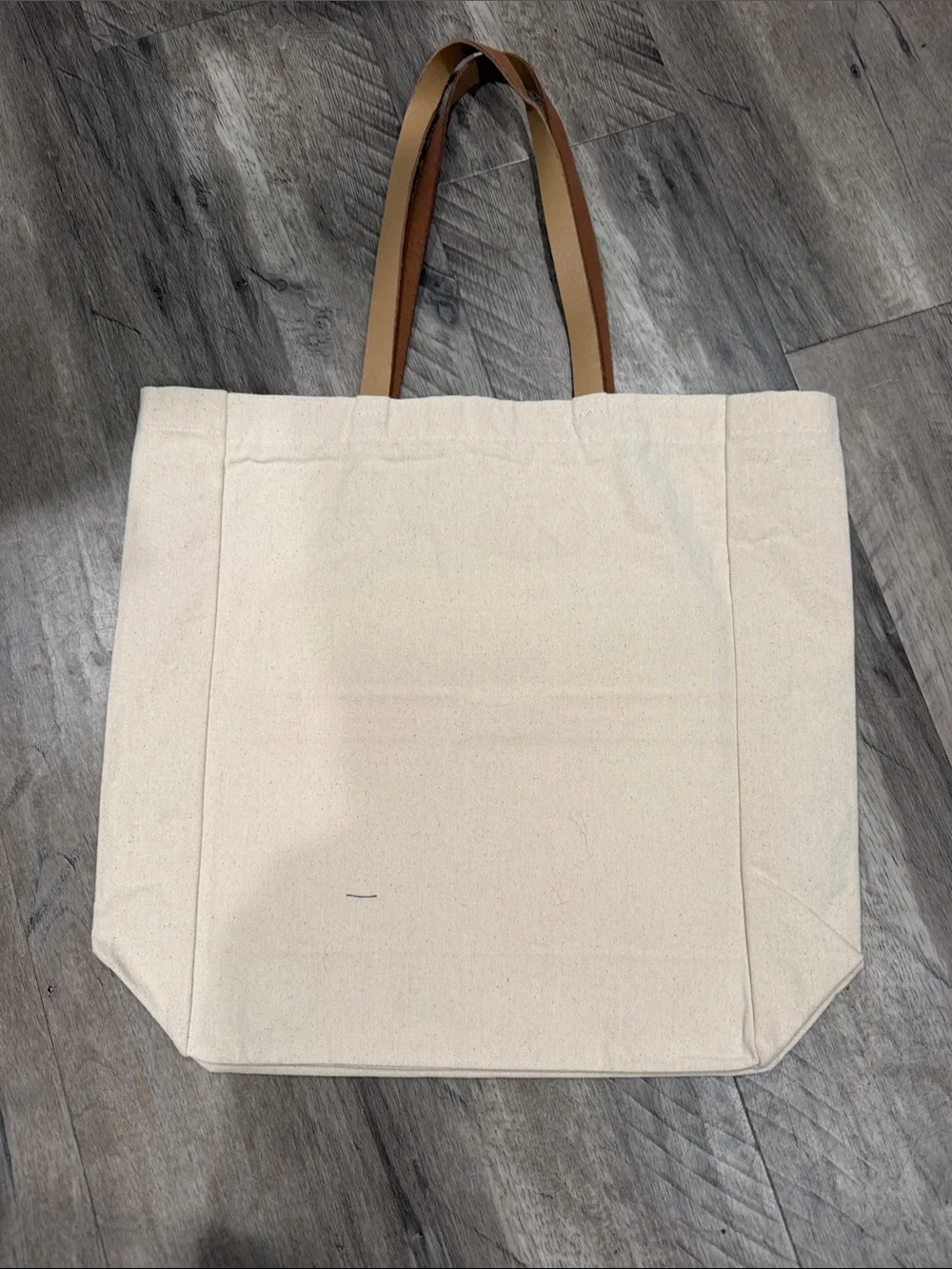 Canvas Teacher Tote Bag – Cream with Red Apple Design
